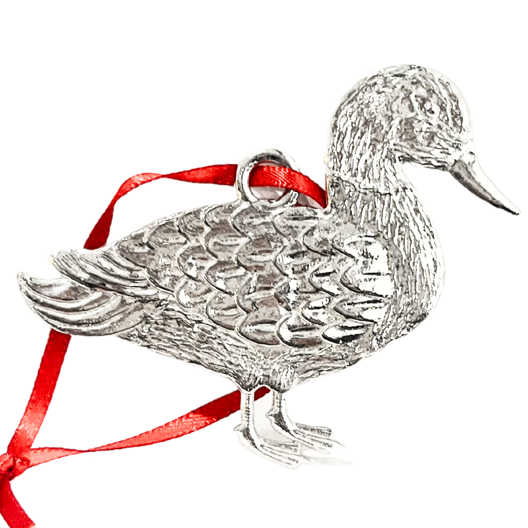 Silver North Carolina Duck Ornament