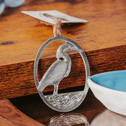Handmade Egret Bird Ornament