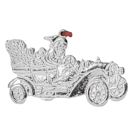 Fast Car Santa Ornament - Santa in a Vintage Car Christmas Ornament