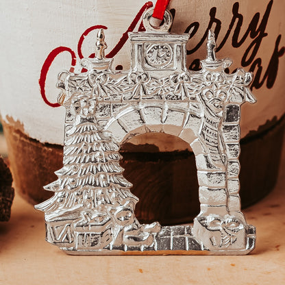 Pewter Christmas Fireplace Ornament