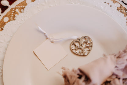 Handmade Pewter Wedding Favors - Bulk Prices - Custom Color Ribbons