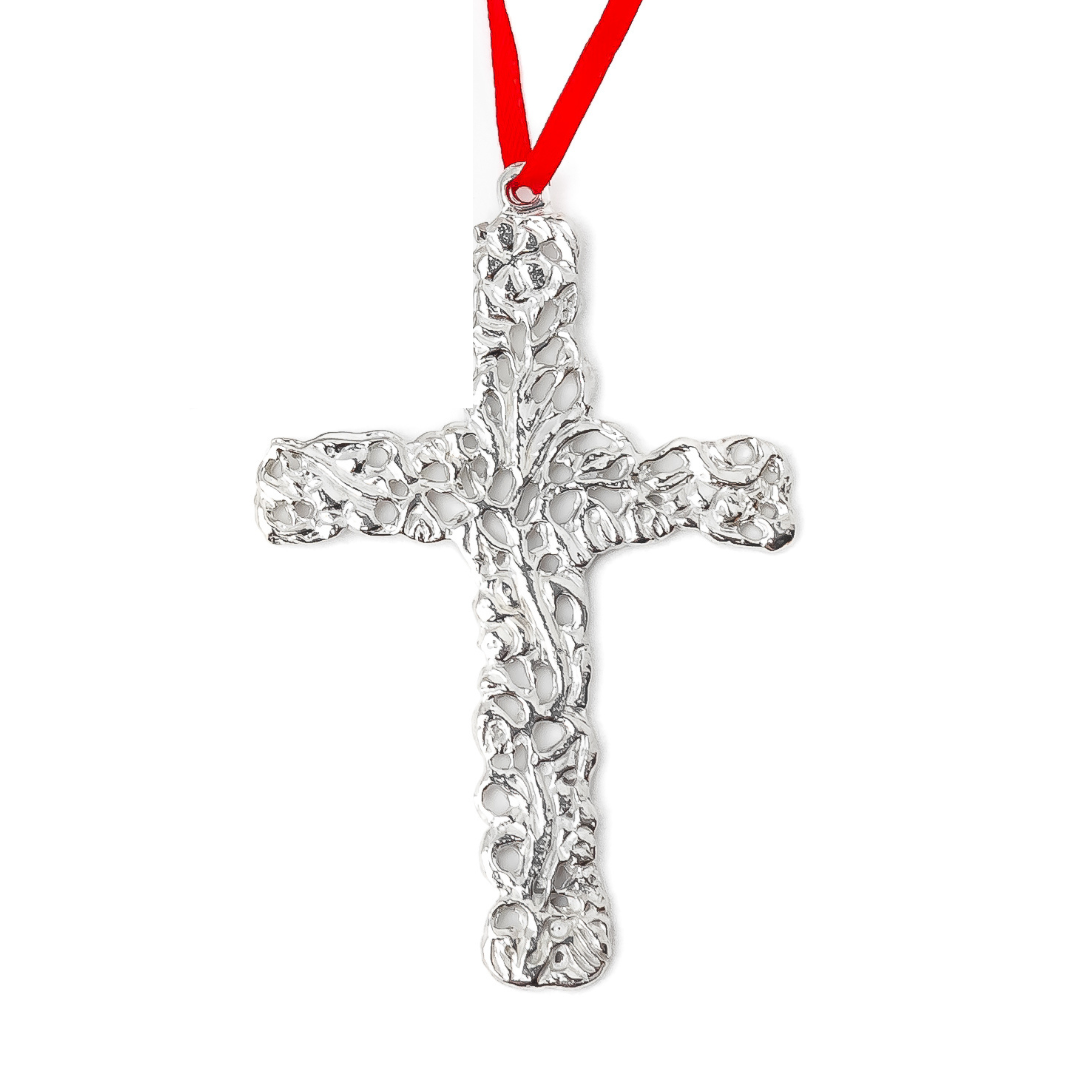 Cross Ornaments - Pewter Cross Gifts - Religious Christmas Ornament