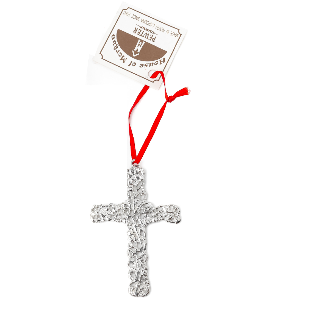 Cross Ornaments - Pewter Cross Gifts - Religious Christmas Ornament