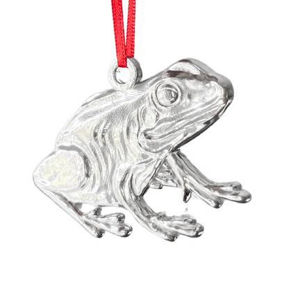 Handmade Pewter Frog Ornament