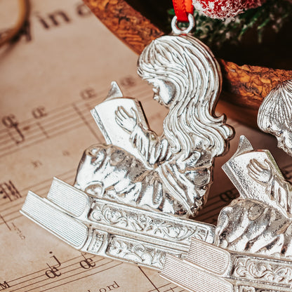 Young Girl Reading Books Ornament
