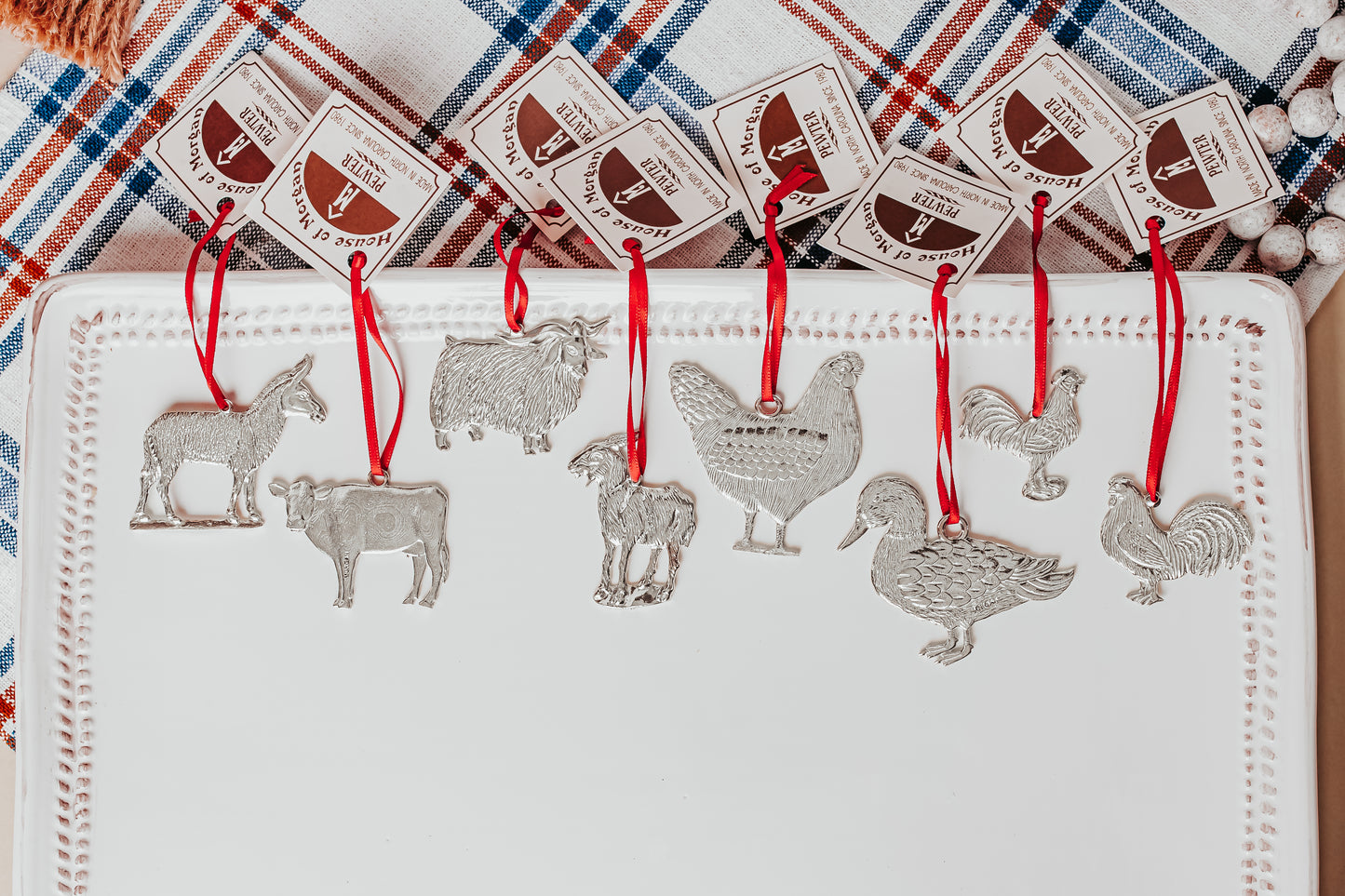 Farm Animal Gifts - Cow - Chicken - Horse - Goat - Sheep- Donkey - Ram - Rooster - Tractor - Individual Ornaments or Gift Set