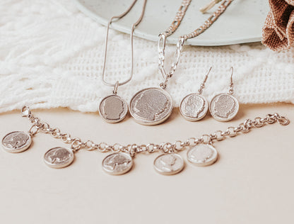 Custom Child Profile Charm Bracelet - Kid Silhouette Jewelry