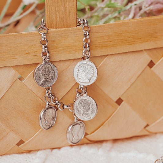 Custom Child Profile Charm Bracelet - Kid Silhouette Jewelry