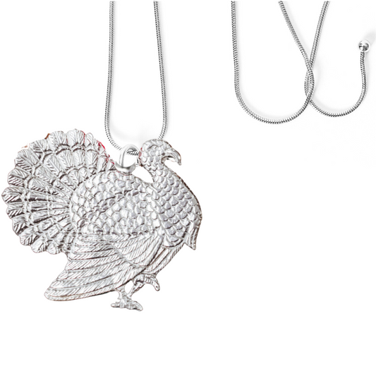 Pewter Large Turkey Necklace