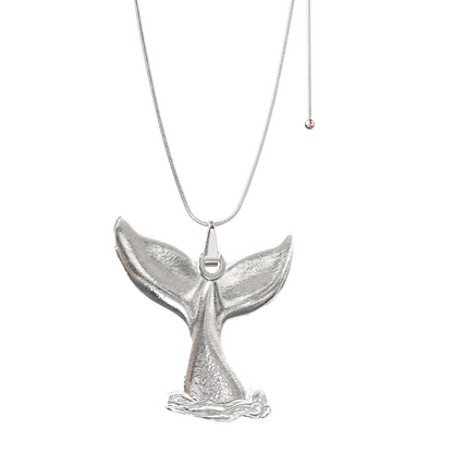 Pewter Whaletail Pendant Necklace