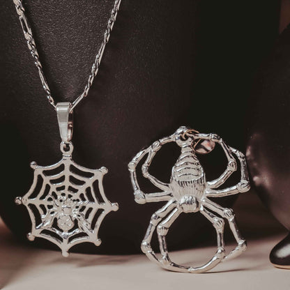 Spider Necklace - Spiderweb Jewelry - Halloween Gifts