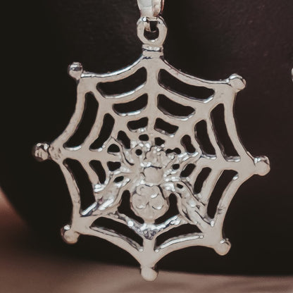 Pewter Spiderweb Pendant