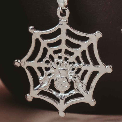 Spider Necklace - Spiderweb Jewelry - Halloween Gifts