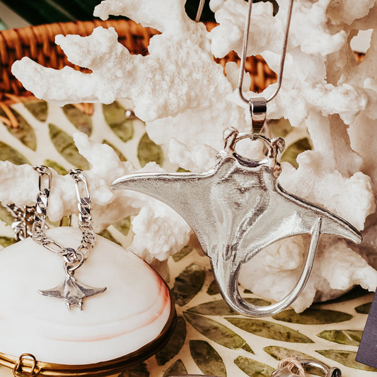 Manta Ray Pendant Necklace - Manta Ray Jewelry Gifts