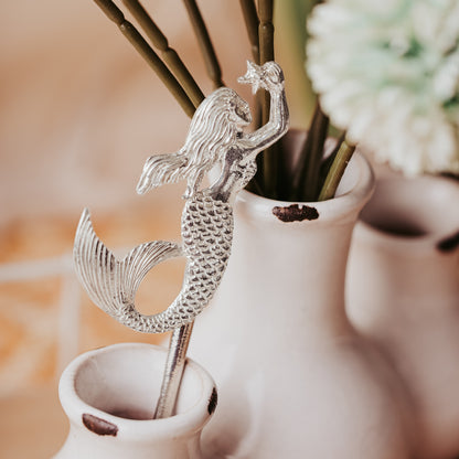 Pewter Mermaid Plant Stake - American Made