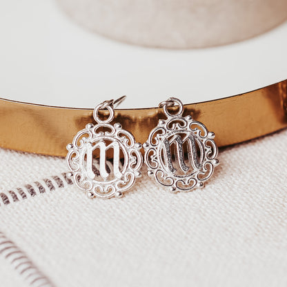 Handmade Pewter Monogram Earrings