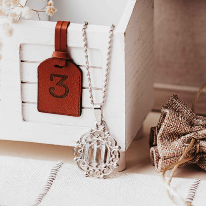 Swirly Circle Monogram Pendant Necklace - Initial Letter Charm Chain - Several Necklace Options