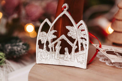 Handmade Nativity Ornaments - Manger Scene Gifts - Holy Family Christmas Ornaments
