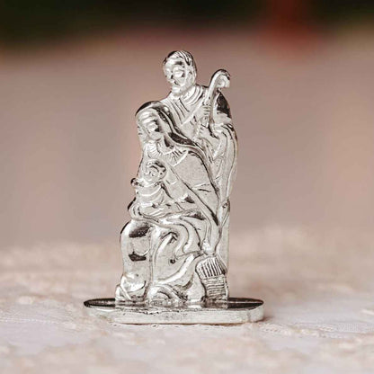 Handmade Nativity Figurine Set - Pewter Manger Set - Baby Jesus Holiday Decoration