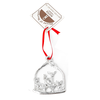 Baby Animals with Jesus Manger Ornament - Nativity Christmas Ornament
