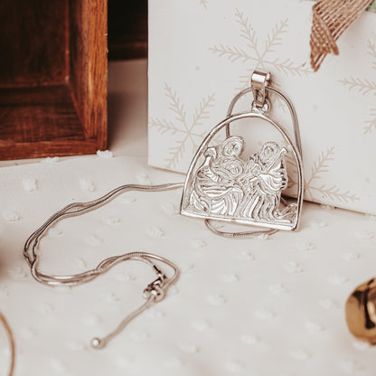 Handmade Silver Nativity Pendant