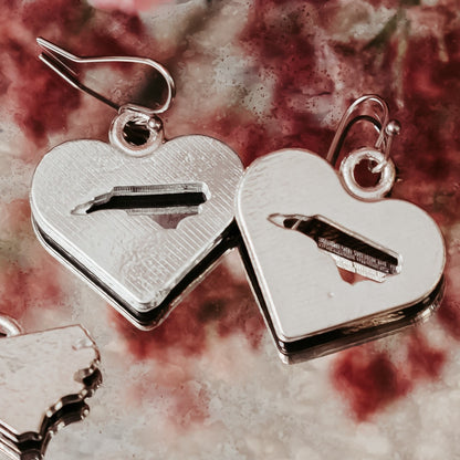 North Carolina heart earrings