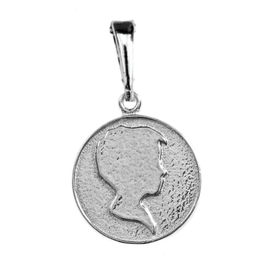 Silver Charm with Boy Side Face