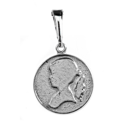 Silver Charm with Girl Side Face