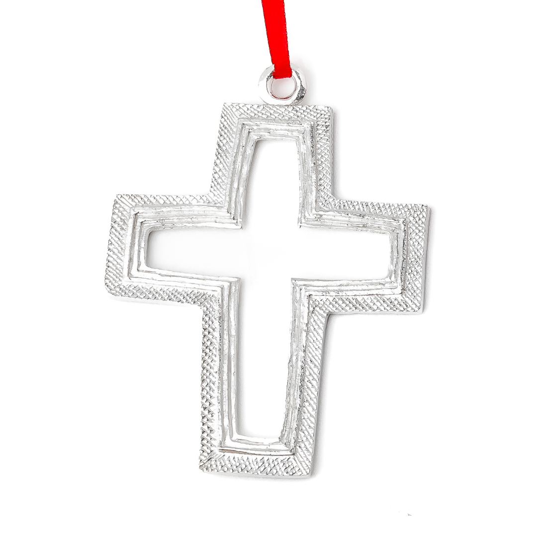 Cross Ornaments - Pewter Cross Gifts - Religious Christmas Ornament