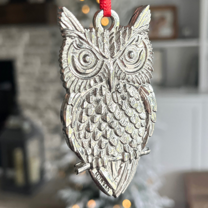 Pewter Owl Ornament