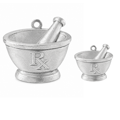 Pharmacy Mortar & Pestle Pewter Ornament - Pharmacist Gift - Pharmacy Graduation - Rx Christmas Ornament