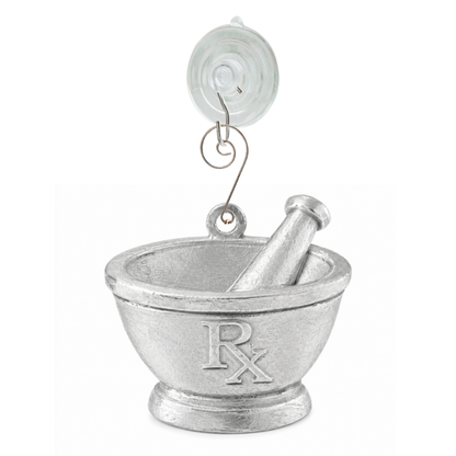 Pharmacy Mortar & Pestle Pewter Ornament - Pharmacist Gift - Pharmacy Graduation - Rx Christmas Ornament
