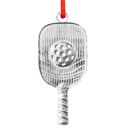 Silver Pickleball Ornament for Christmas