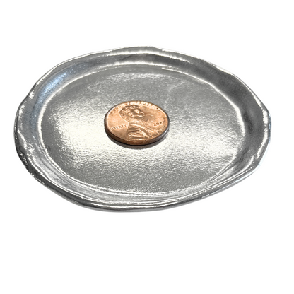 Handmade Pewter Coin Dish - Heart and Circle Ring Holder - Engraved Ring Dish