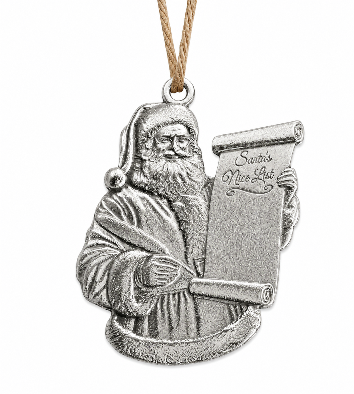 Santa Nice or Naughty List Ornament - Custom Engraving Option