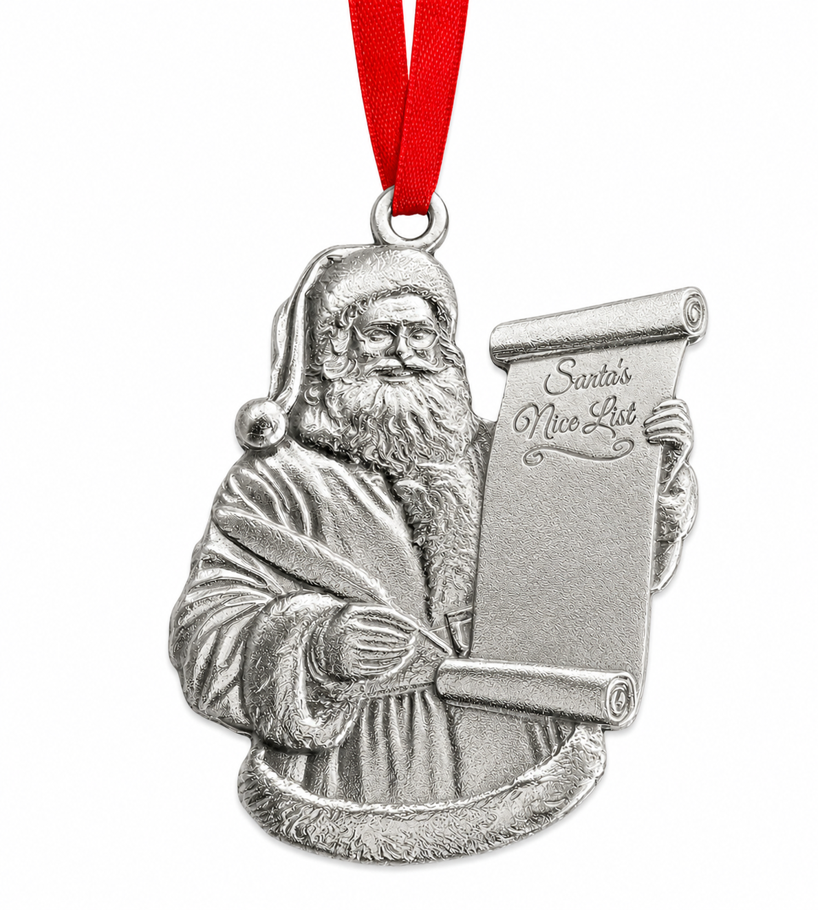 Santa Nice or Naughty List Ornament - Custom Engraving Option