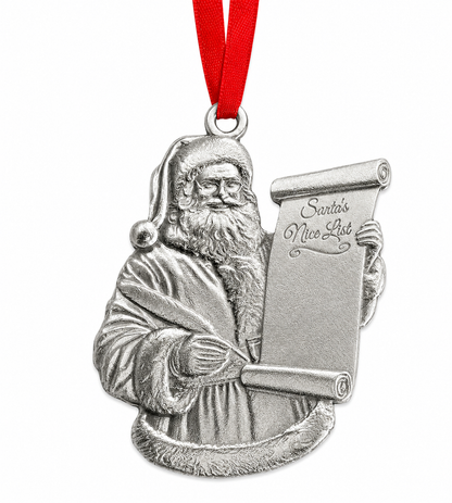 Santa Nice or Naughty List Ornament - Custom Engraving Option