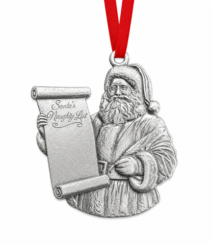 Santa Nice or Naughty List Ornament - Custom Engraving Option - Free for July Orders