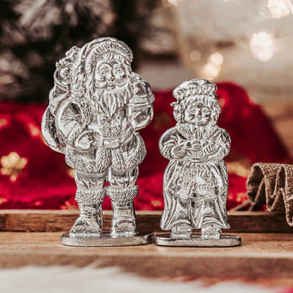 Santa and Mrs. Claus Figurines - Christmas Decorations for Mantle