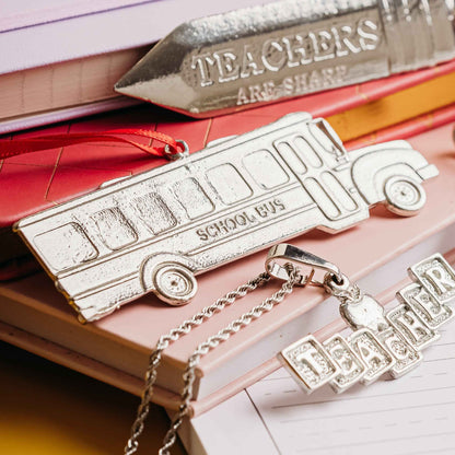 Teacher Gifts - School Bus - Pencil - Apple - Teacher Blocks