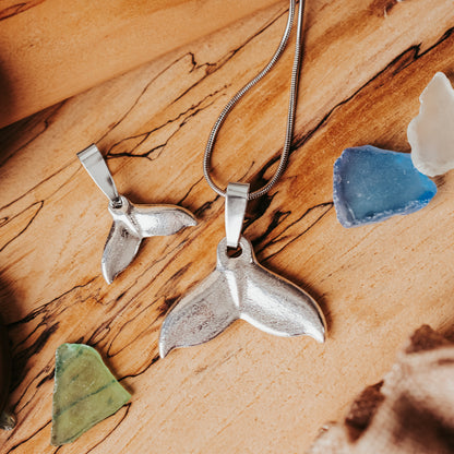 Whale Tail Pendant Necklace - Whale Jewelry Gifts
