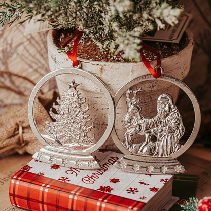 Pewter Snow Globe Ornaments