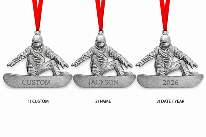 Snowboarder Ornament - Reversible Snowboarding Male and Female Gifts - Custom Engraving