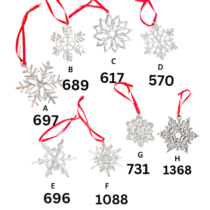 Snowflake Ornaments - Winter Snow Pewter Christmas Ornaments - Snowflake Gift Set