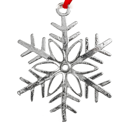 Snowflake Ornaments - Winter Snow Pewter Christmas Ornaments - Snowflake Gift Set