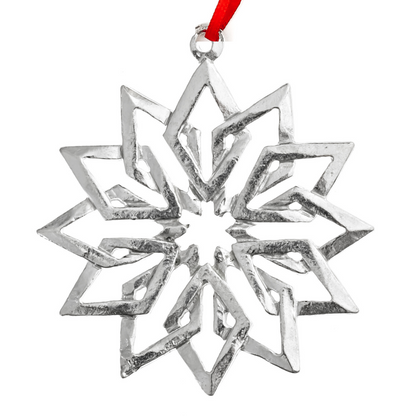 Snowflake Ornaments - Winter Snow Pewter Christmas Ornaments - Snowflake Gift Set