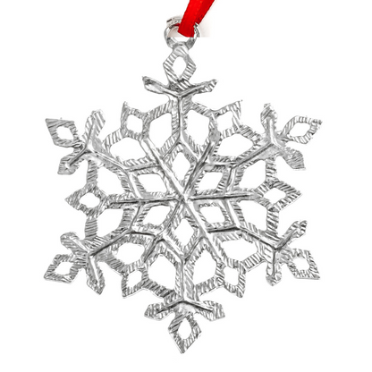 Snowflake Ornaments - Winter Snow Pewter Christmas Ornaments - Snowflake Gift Set