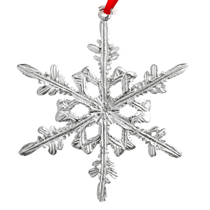 Snowflake Ornaments - Winter Snow Pewter Christmas Ornaments - Snowflake Gift Set