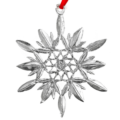 Snowflake Ornaments - Winter Snow Pewter Christmas Ornaments - Snowflake Gift Set