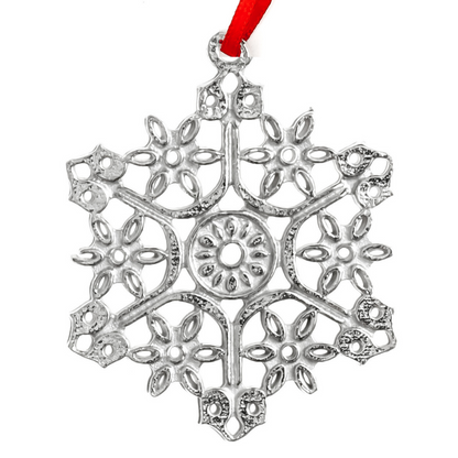 Snowflake Ornaments - Winter Snow Pewter Christmas Ornaments - Snowflake Gift Set